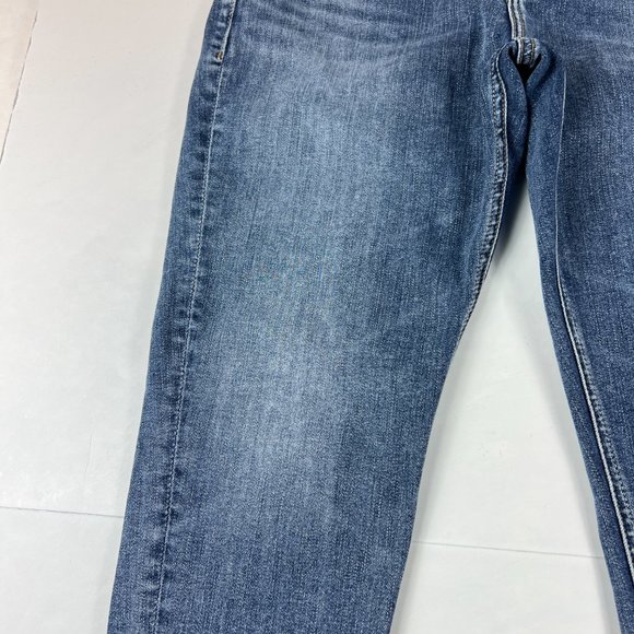 Silver Jeans Women's 27 Kenni Crop Blue Fade Stretch Step Frayed Hem Denim Pants - Picture 3 of 16